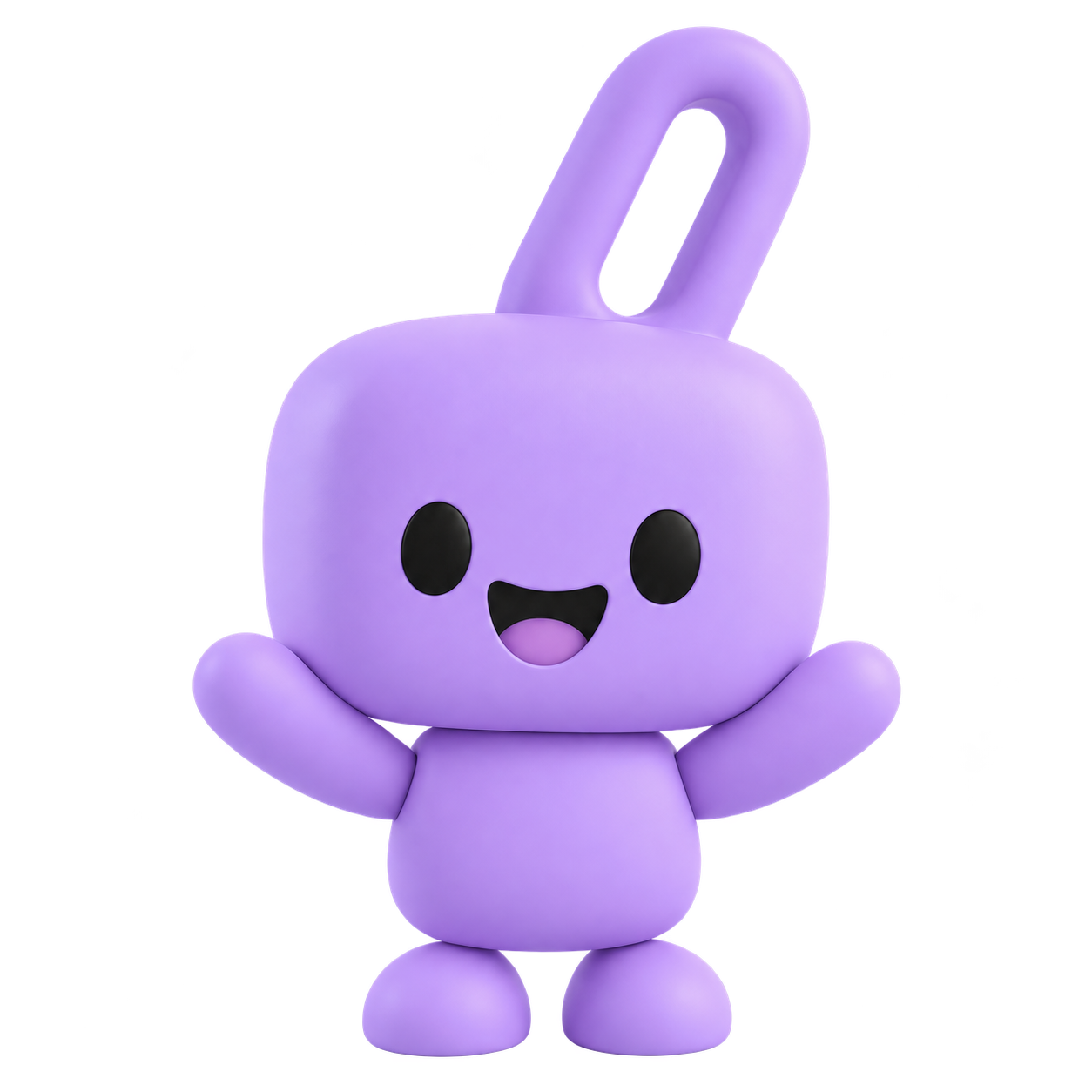 LOOP looking happy, smiling with uplifted arms